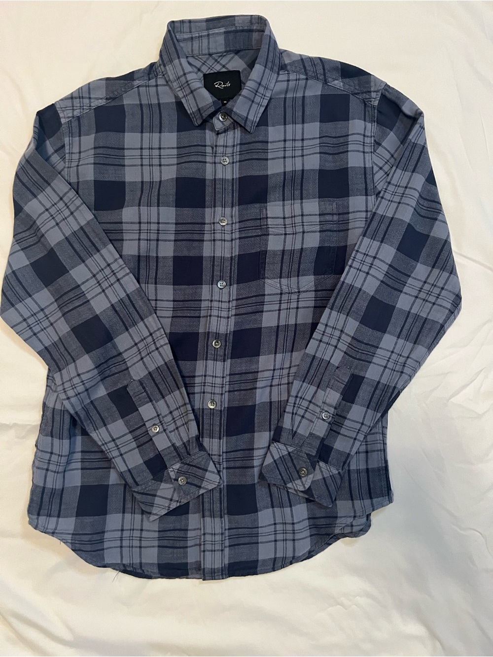 Rails Men's Blue Plaid Button-Up Shirt | Wyatt | Sky Blue/Steel | Sz Med